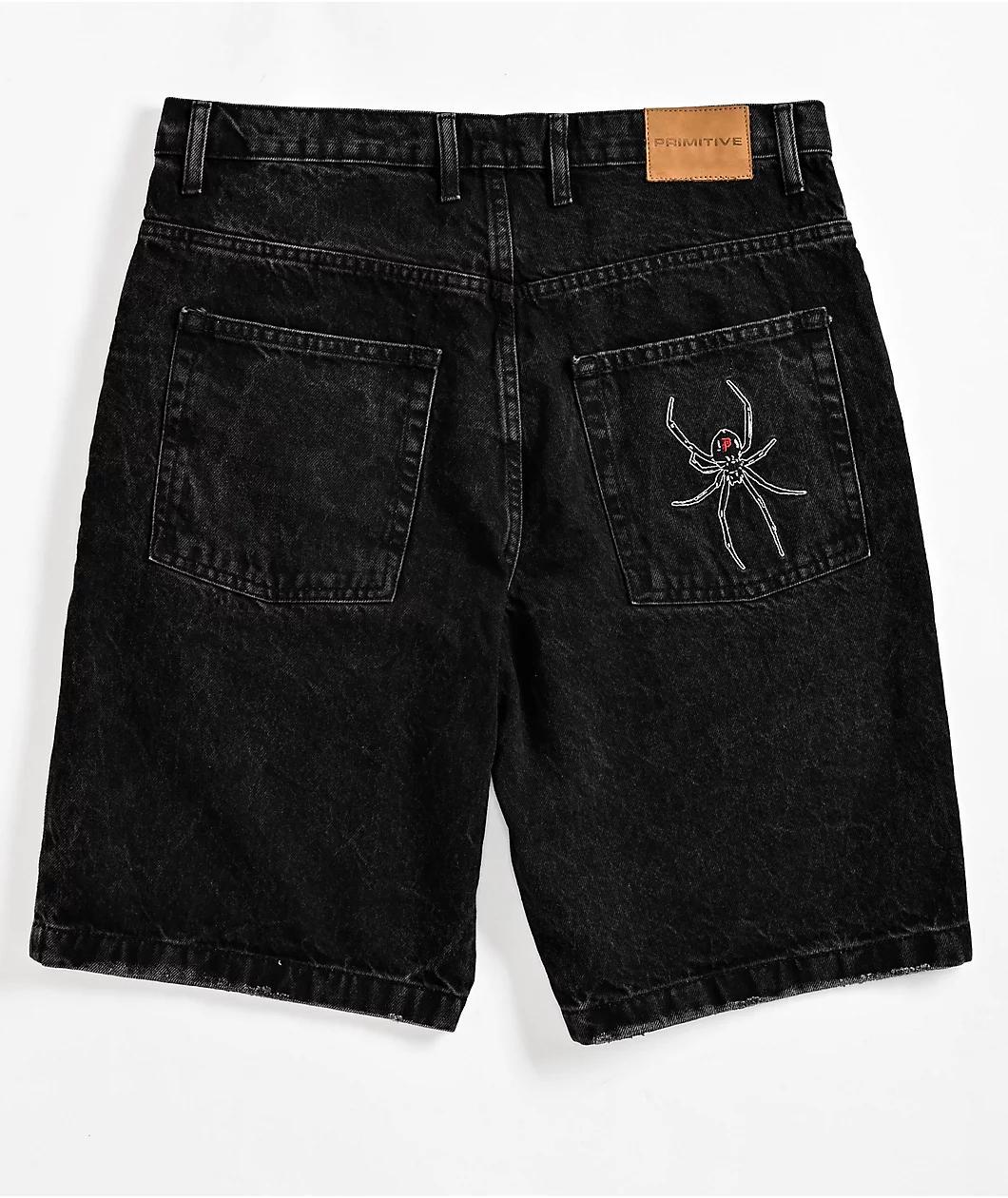 Primitive Temptation Black Wash Denim Shorts Product Image