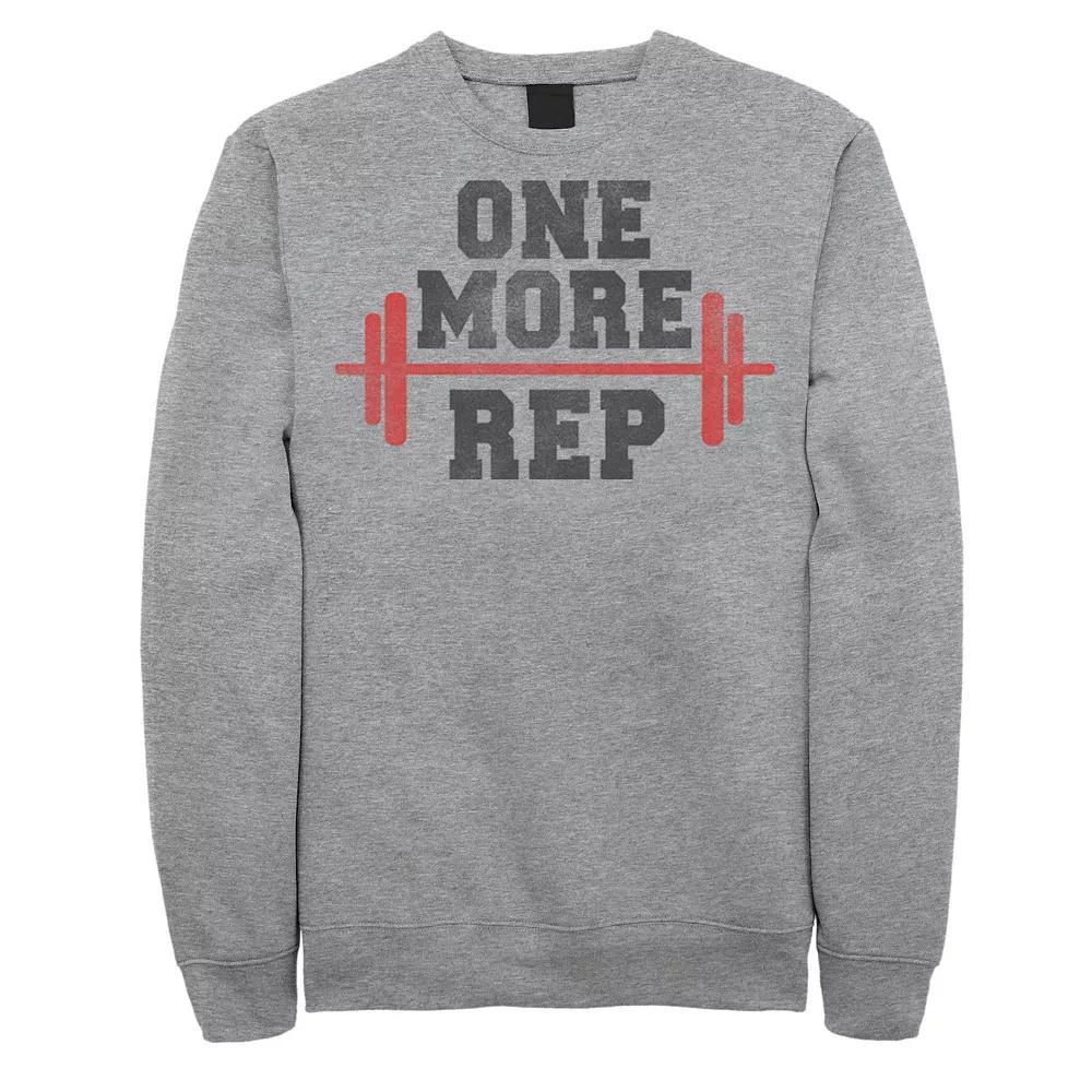 Men's One More Rep Dumbbell Graphic Fleece Pullover, Size: Medium, Athletic Grey Product Image