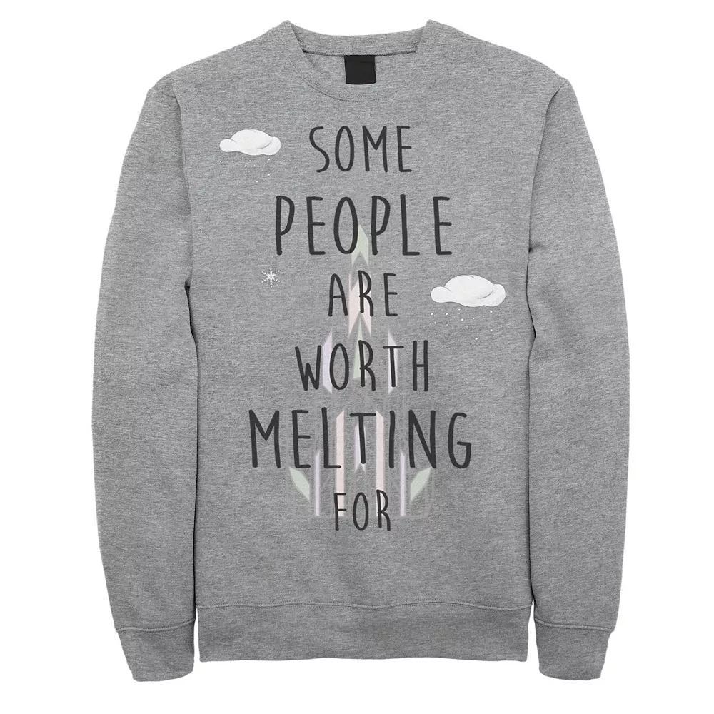 Mens Disneys Frozen Worth Melting For Sweatshirt Athletic Grey Product Image