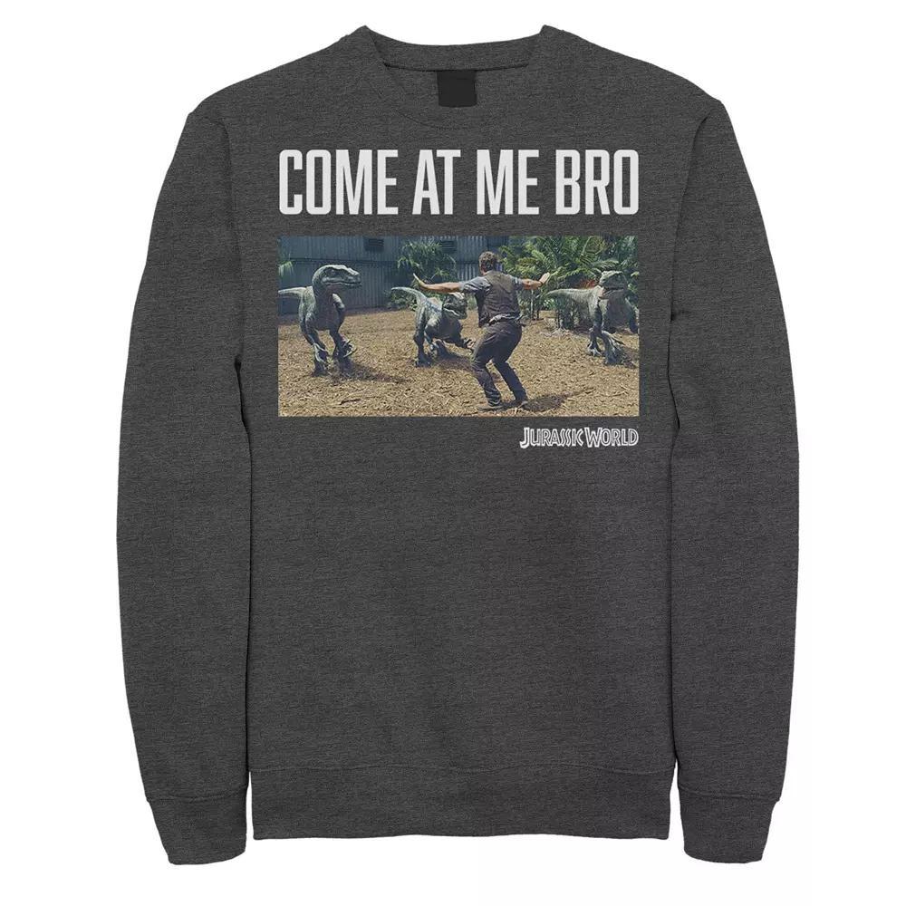 Men's Jurassic World Come At Me Bro Movie Still Graphic Fleece Pullover, Size: 3XL, Blue Product Image