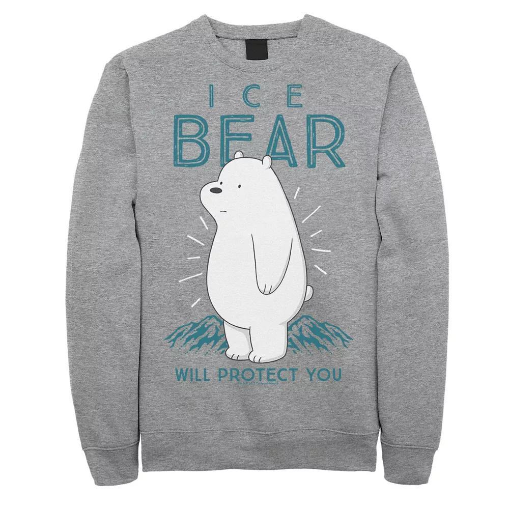 Men's Cartoon Network We Bare Bears Ice Bear Will Protect You Sweatshirt, Size: XL, Athletic Grey Product Image