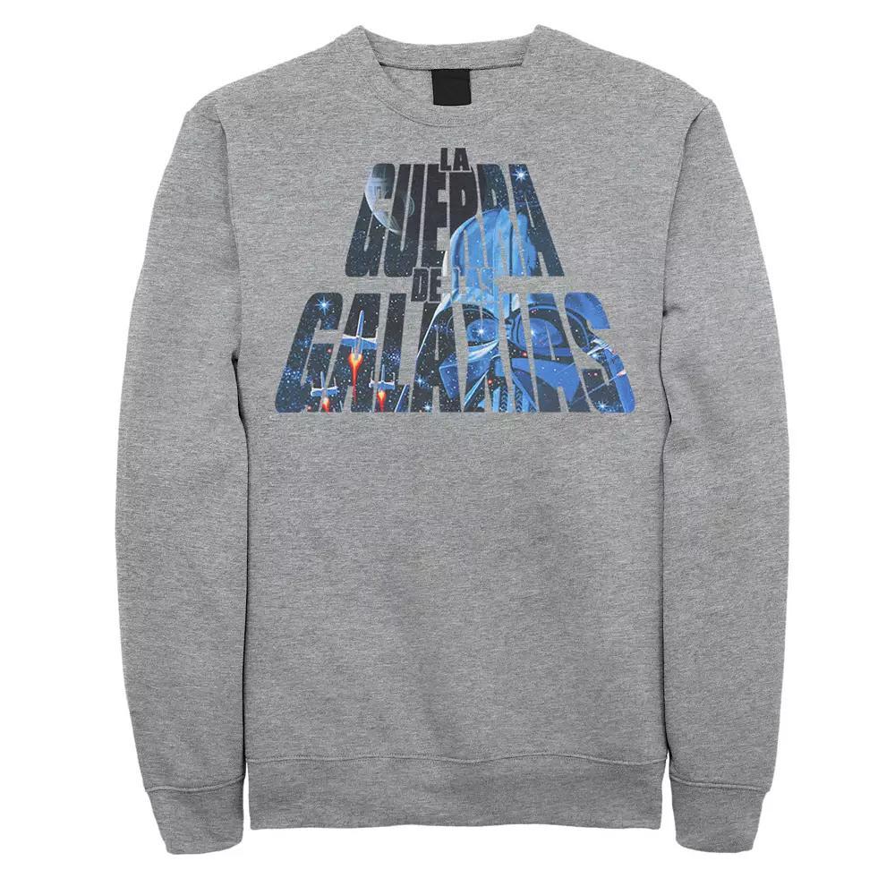 Men's Star Wars La Guerra De Las Galaxias Letter Fill Sweatshirt, Size: XL, Athletic Grey Product Image