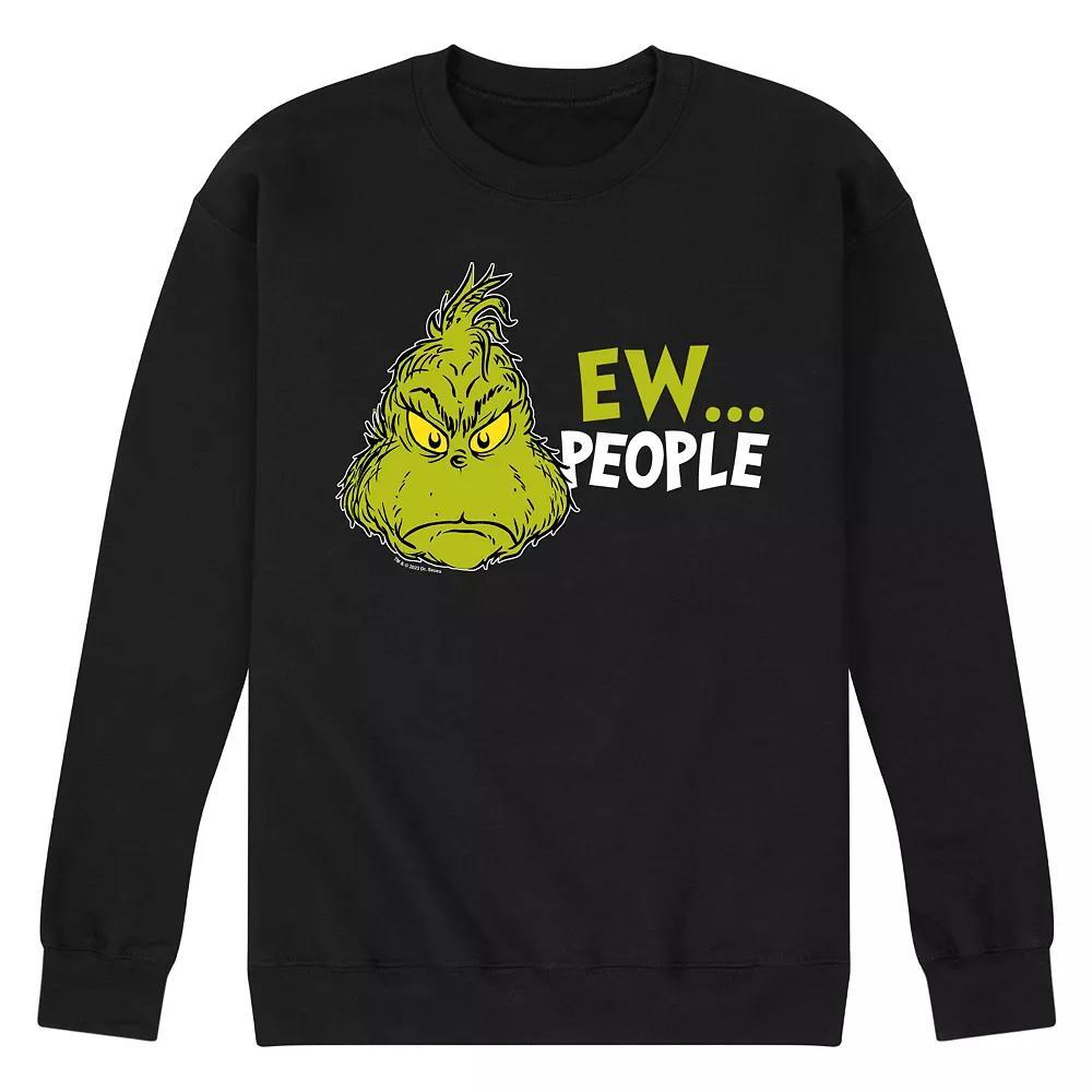 Mens Dr. Seuss Grinch Ew People Fleece Sweatshirt Product Image
