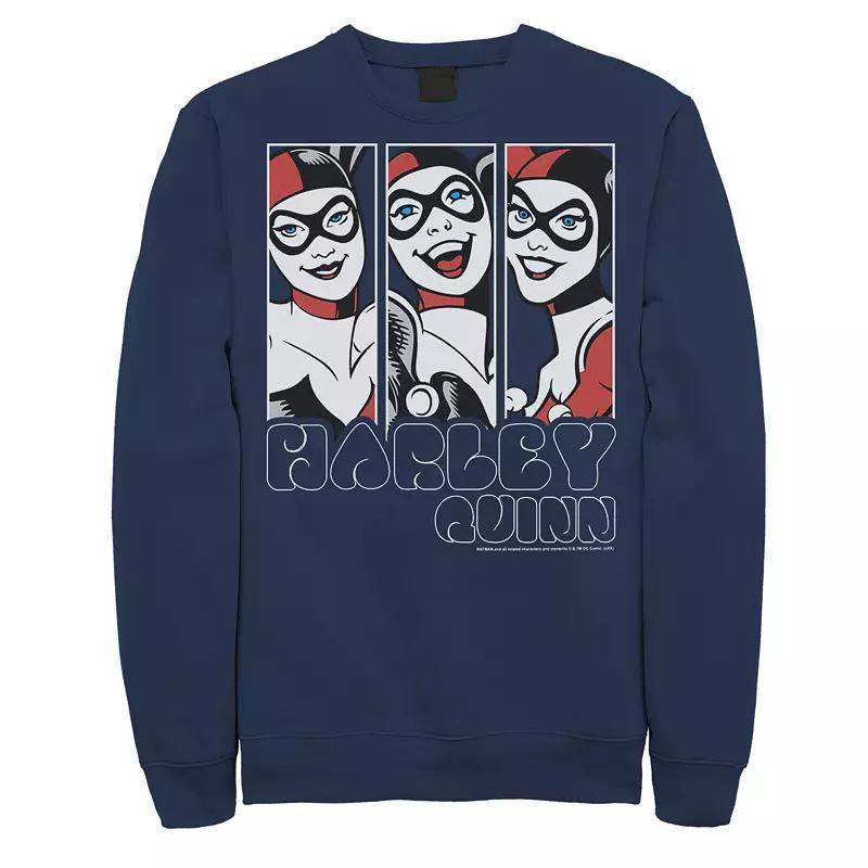 Men's Batman Harley Quinn Vintage Portrait Panel Sweatshirt, Size: 3XL, Black Product Image