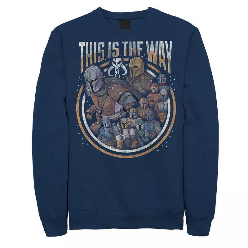 Men's Star Wars The Mandalorian Group Shot This Is The Way Sweatshirt, Size: Medium, Blue Product Image
