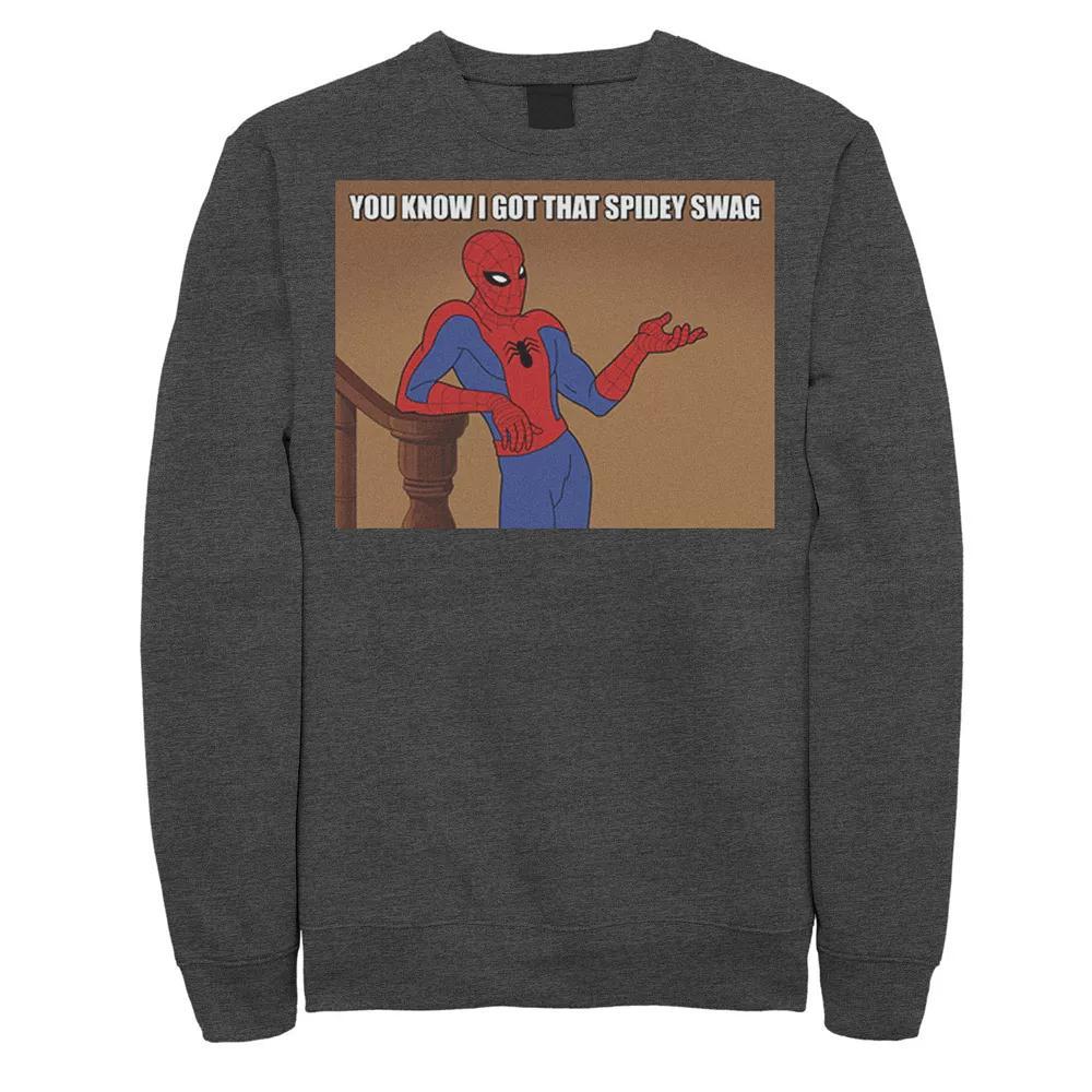 Men's Marvel Spider-Man You Know I Got That Spidey Swag Vintage Fleece, Size: Medium, Grey Heather Product Image