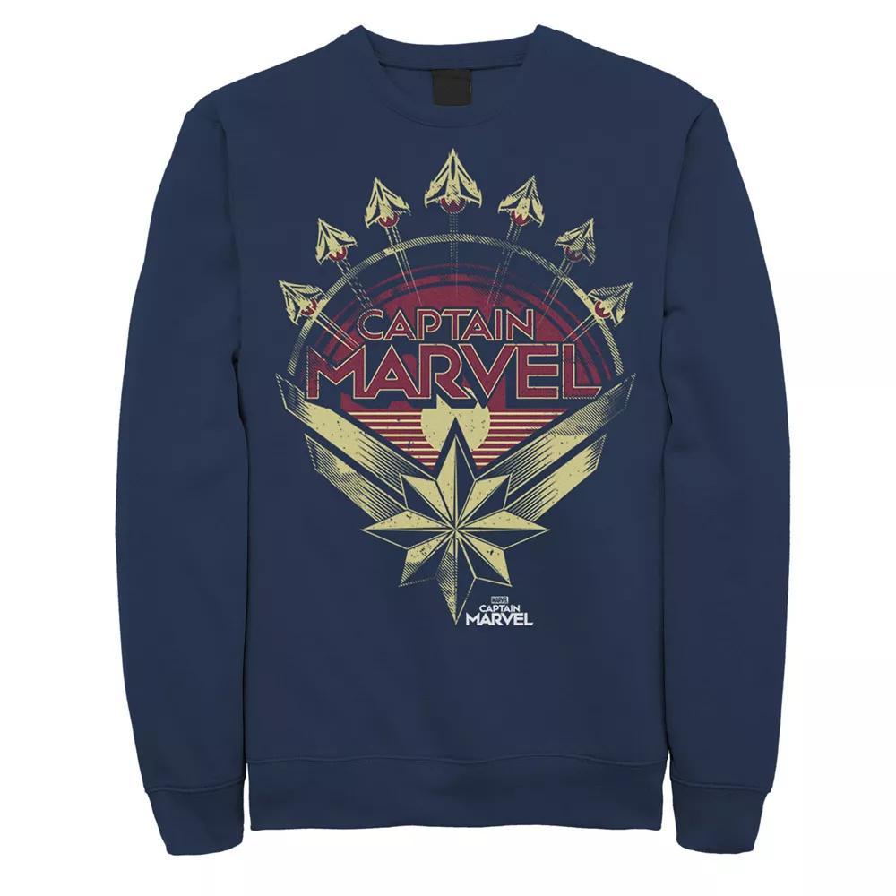 Men's Marvel Captain Marvel Badge Logo Sweatshirt, Size: XL, Blue Product Image