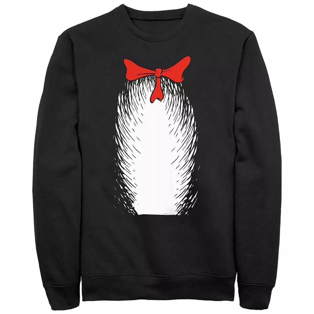 Men's Dr. Seuss The Cat In The Hat Costume Graphic Fleece, Size: XXL, Black Product Image