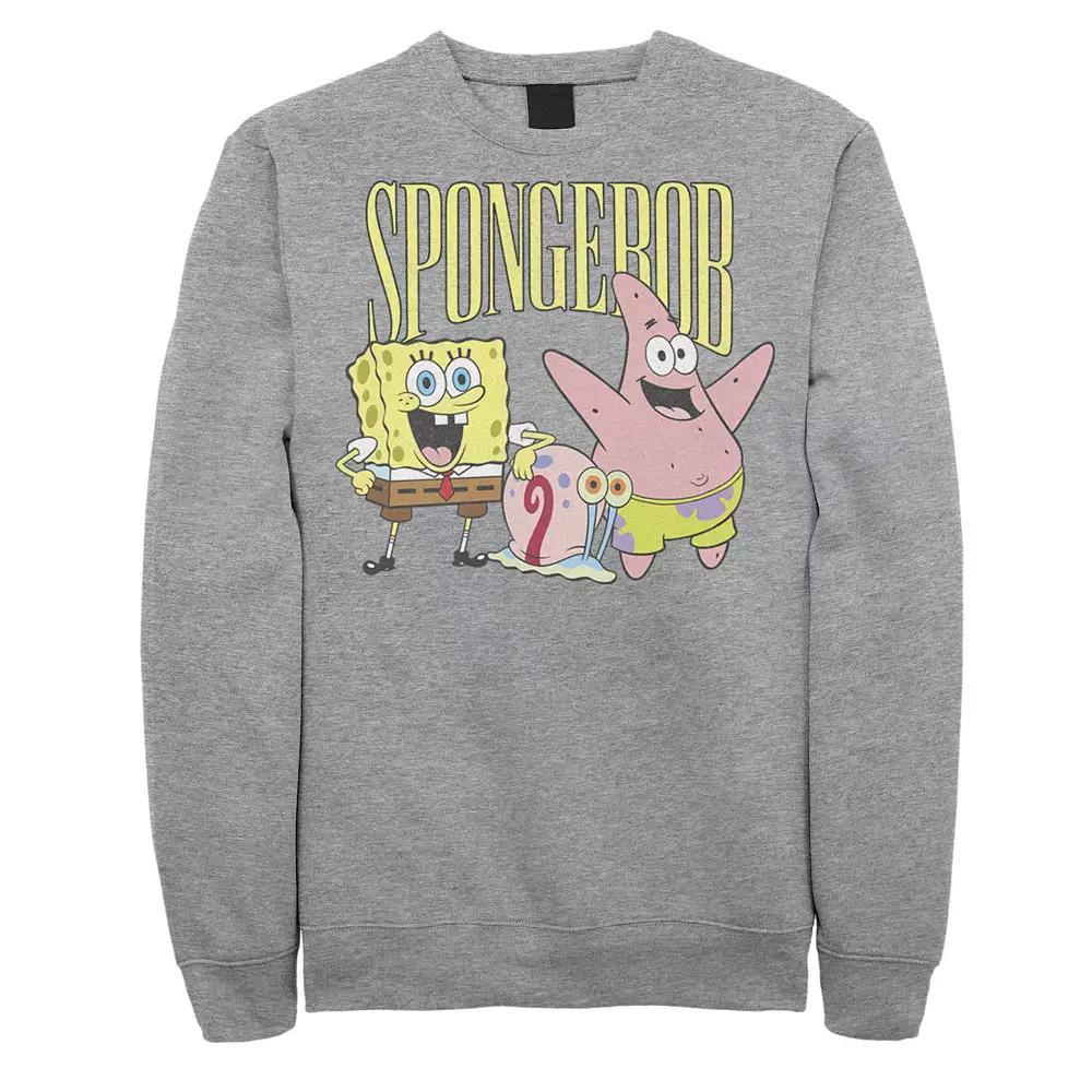 Men's SpongeBob SquarePants Best Friends Poster Sweatshirt, Size: XXL, Athletic Grey Product Image