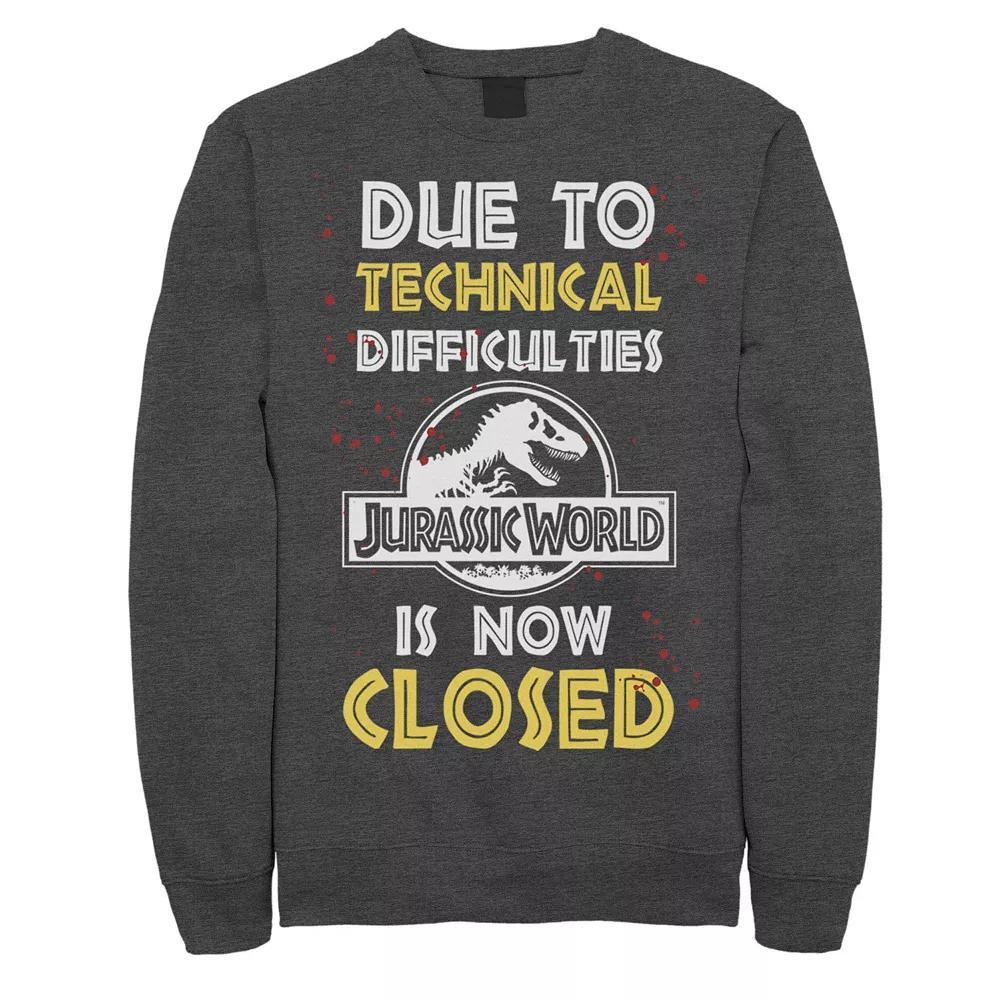 Men's Jurassic World The Park Is Closed Sign Sweathsirt, Size: Small, Black Product Image