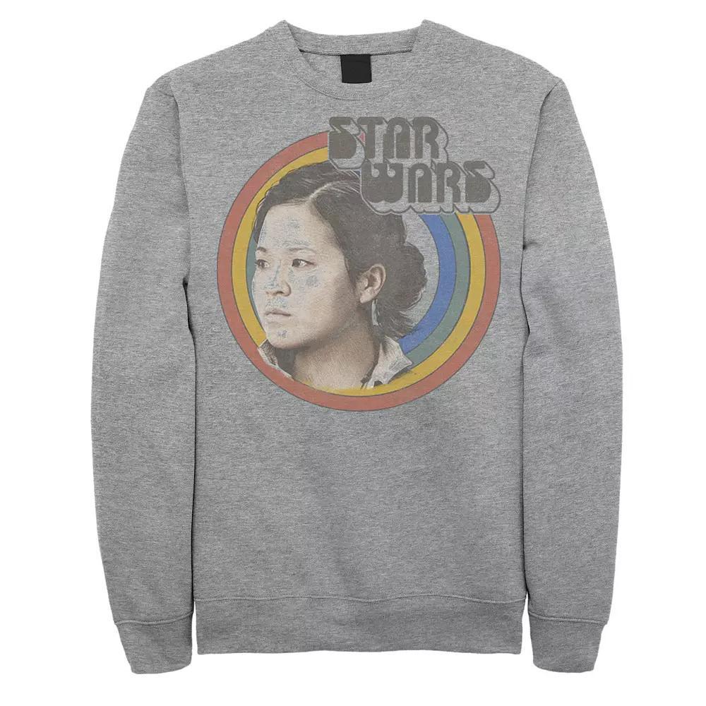 Men's Star Wars The Rise Of Skywalker Rose Retro Title Logo Sweatshirt, Size: XXL, Athletic Grey Product Image