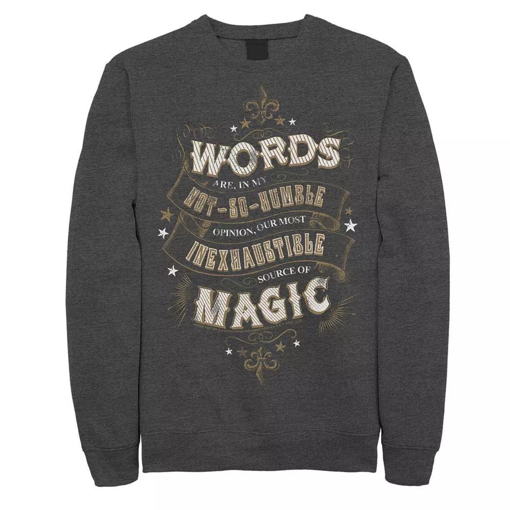 Men's Harry Potter Words are Magic Fleece Pullover, Size: Large, Blue Product Image