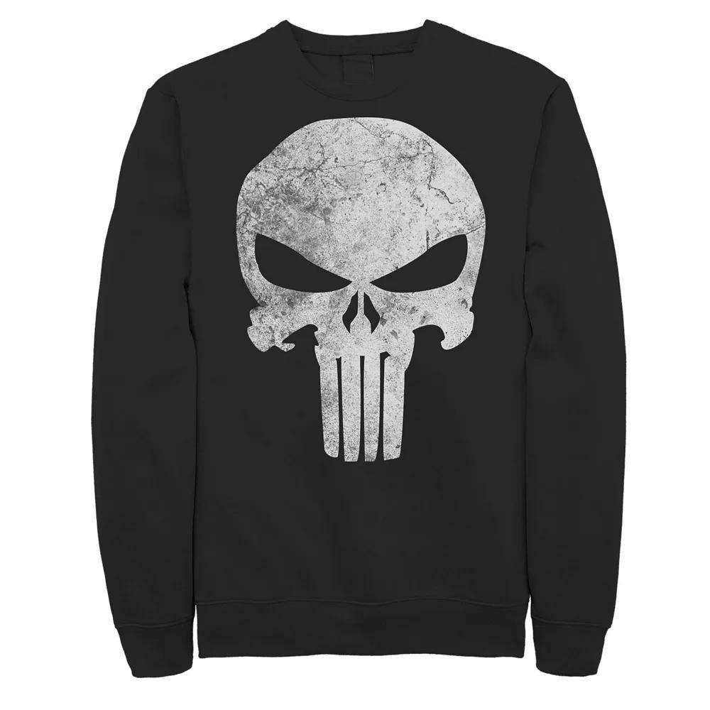 Big & Tall Marvel Distressed Skull Punisher Logo Sweatshirt, Men's, Size: XXL Tall, Black Product Image