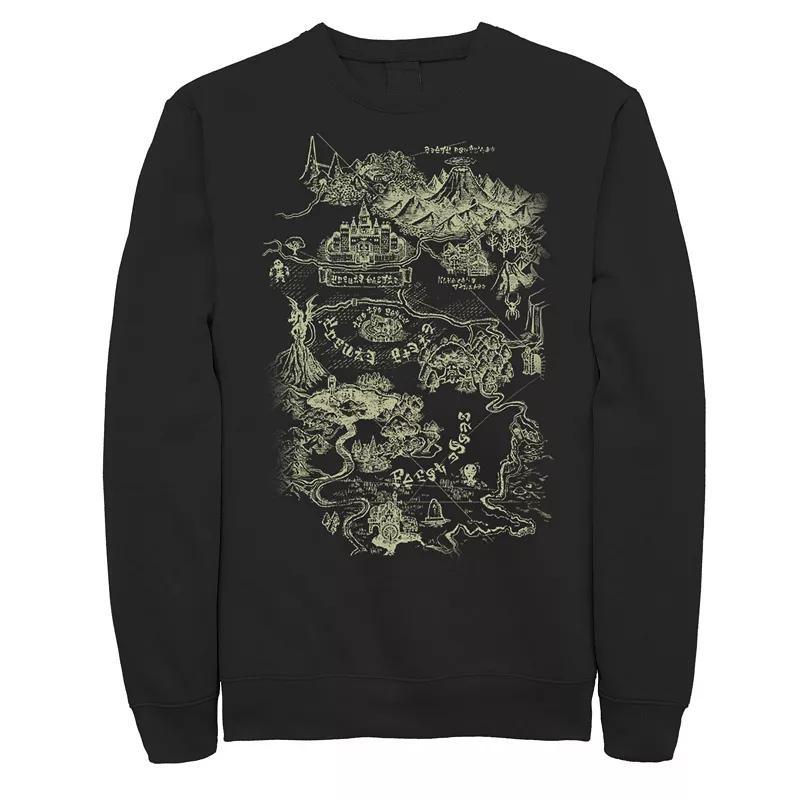 Men's Zelda Hyrule Map Sweatshirt, Size: Medium, Black Product Image
