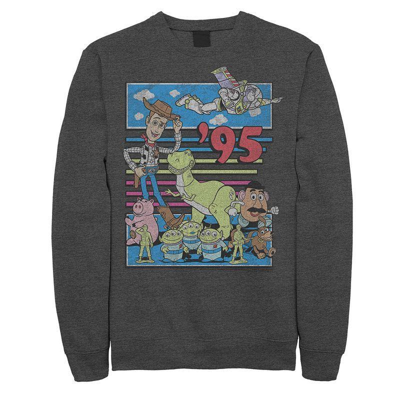 Disney / Pixar's Toy Story Men's 95 Retro Distressed Colorful Sweatshirt, Size: XXL, Black Product Image