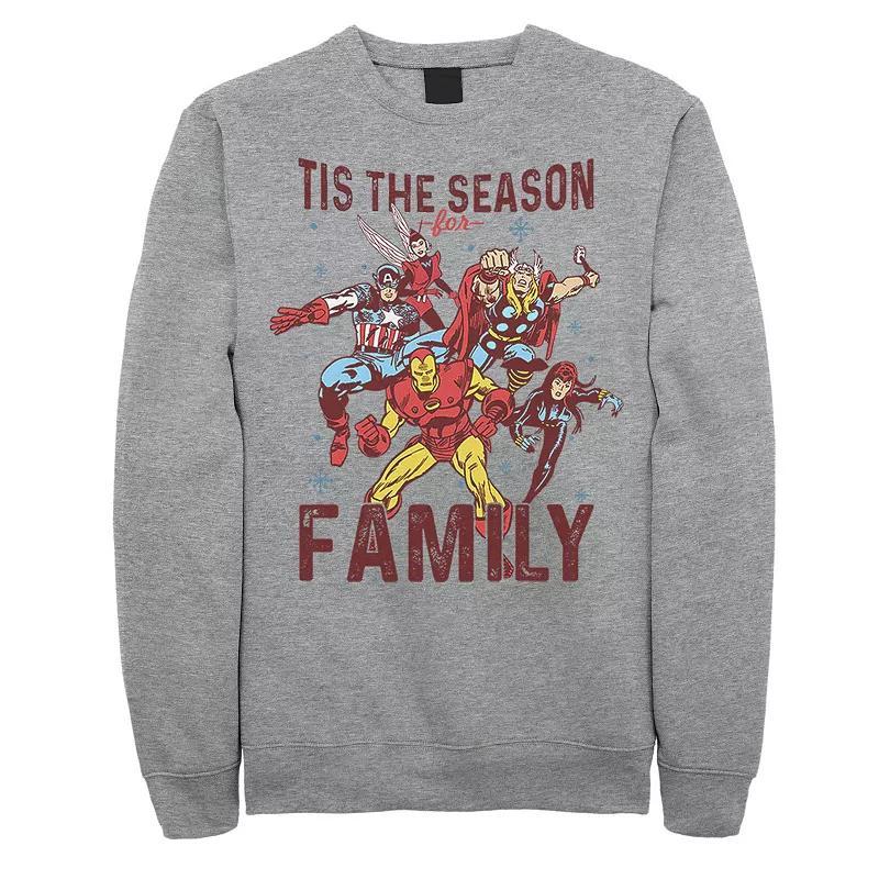 Mens Marvel Avengers Family Christmas Fleece Athletic Grey Product Image