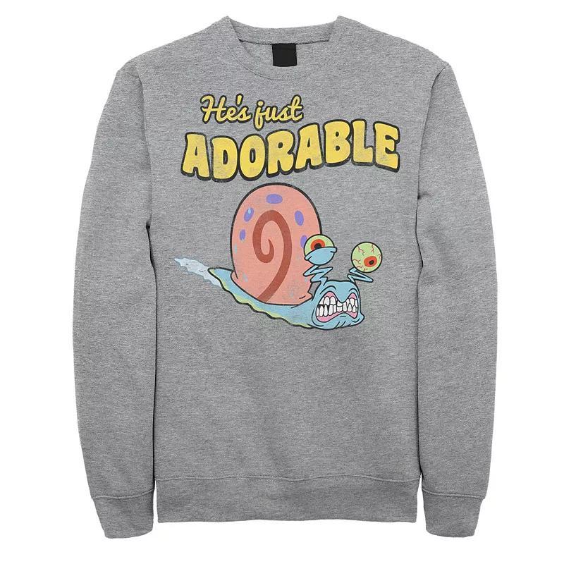Men's SpongeBob SquarePants Gary He's Just Adorable Sweatshirt, Size: 3XL, Athletic Grey Product Image