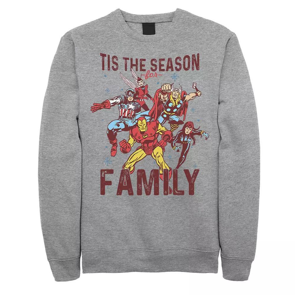 Mens Marvel Avengers Family Christmas Fleece Athletic Grey Product Image