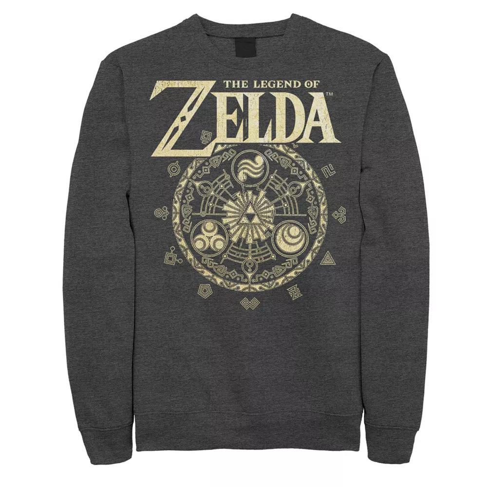 Men's The Legend Of Zelda Circle Emblem Logo Sweatshirt, Size: Large, Grey Heather Product Image