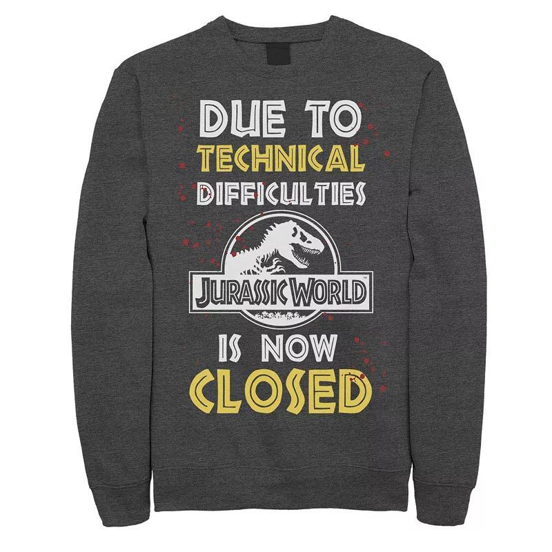 Men's Jurassic World The Park Is Closed Sign Sweathsirt, Size: Small, Black Product Image