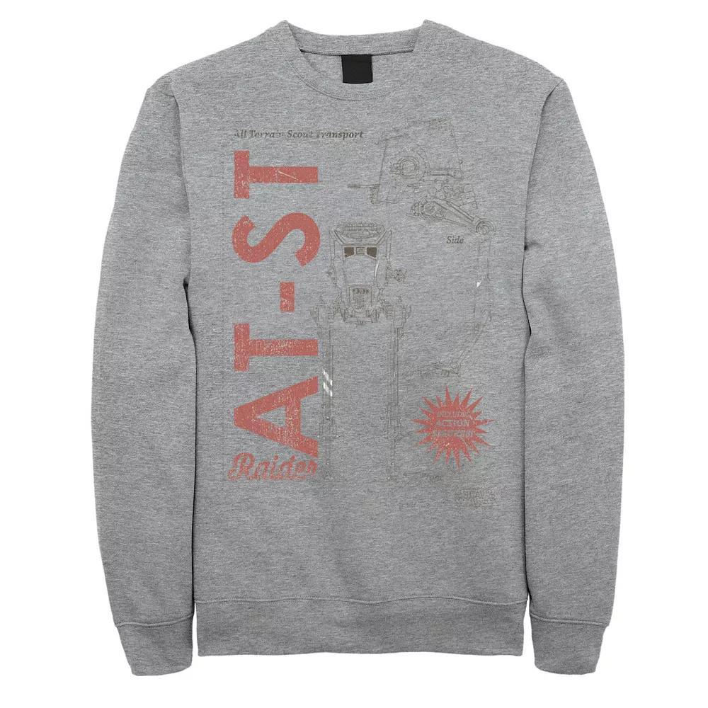 Mens Disney Pixar Cars Iconic DINOCO Gas Station Logo Pullover Fleece Athletic Grey Product Image
