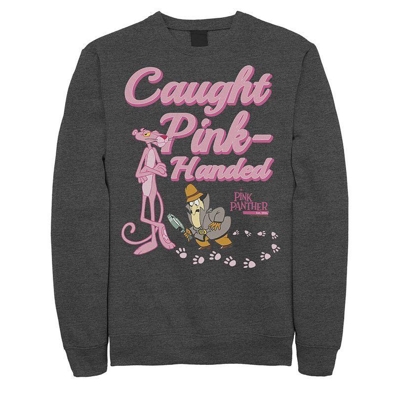 Men's Pink Panther Caught Pink-Handed Graphic Fleece Pullover, Size: XXL, Blue Product Image