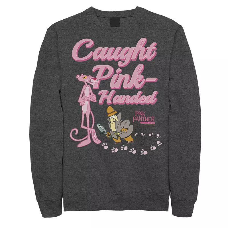 Men's Pink Panther Caught Pink-Handed Graphic Fleece Pullover, Size: XXL, Blue Product Image