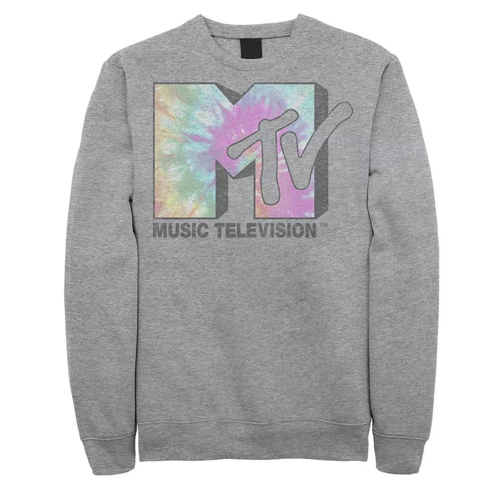 Men's MTV Tie Dye Logo 2 Sweatshirt, Size: Small, Athletic Grey Product Image
