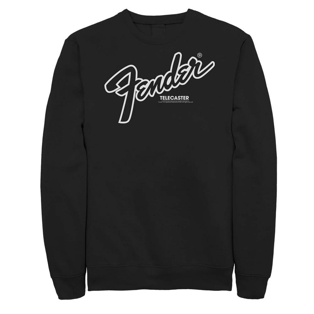 Big & Tall Fender White Outline Logo Fleece Sweatshirt, Men's, Size: 4XL, Black Product Image