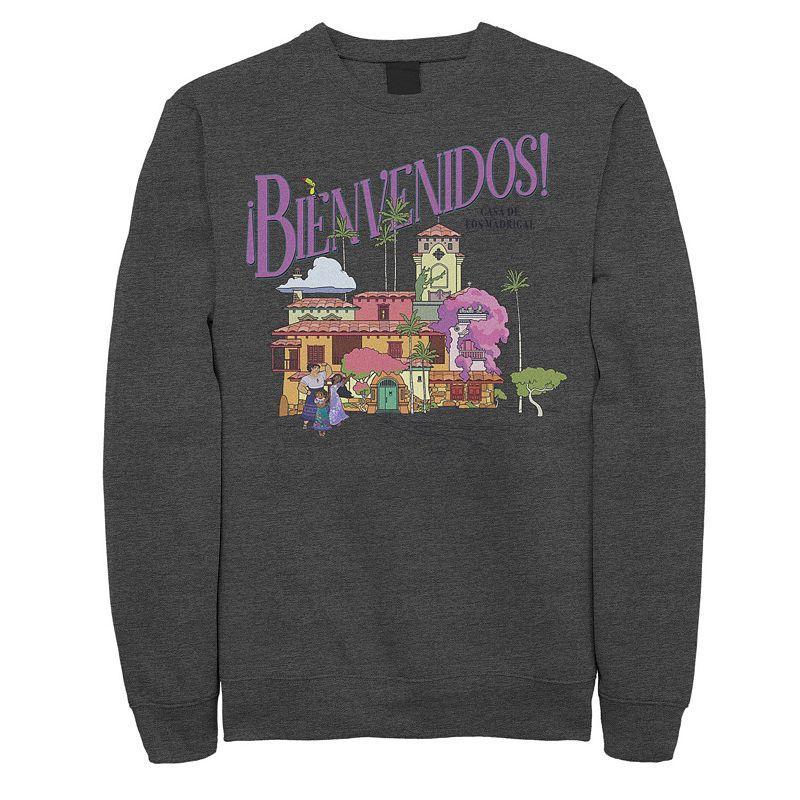 Mens Disney Encanto Welcome Card Portrait Sweatshirt Grey Heather Product Image