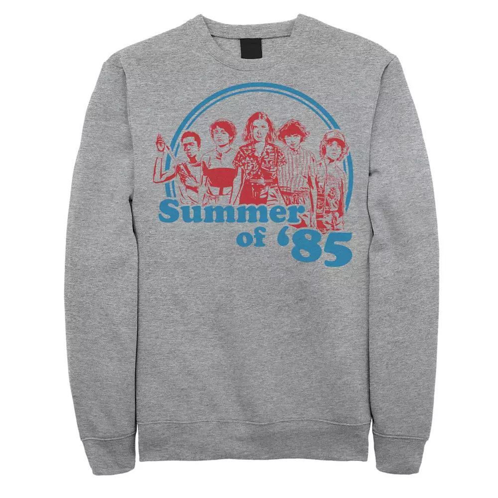 Men's Stranger Things Summer Of '85 Group Shot Sweatshirt, Size: Small, Athletic Grey Product Image