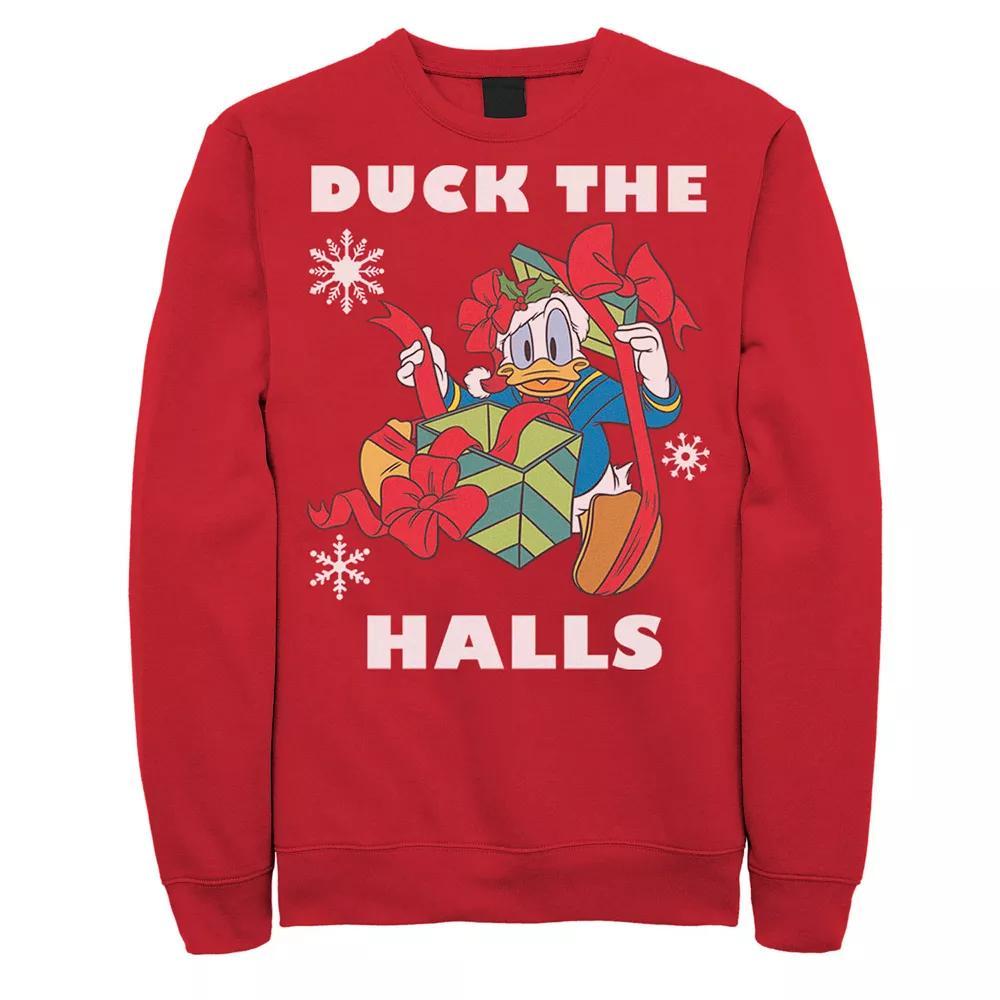 Disney's Donald Duck The Halls Men's Christmas Portrait Sweatshirt, Size: 3XL, Red Product Image
