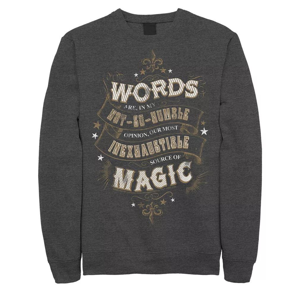 Men's Harry Potter Words are Magic Fleece Pullover, Size: Large, Blue Product Image