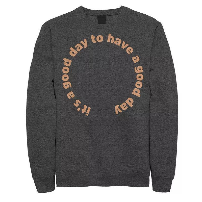 Men's Fifth Sun Good Day Text Circle Sweatshirt, Size: Large, Grey Heather Product Image