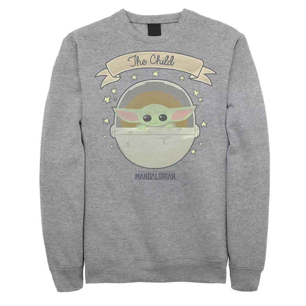 Men's Star Wars The Mandalorian The Child Cute Star Bassinet Sweatshirt, Size: XL, Athletic Grey Product Image