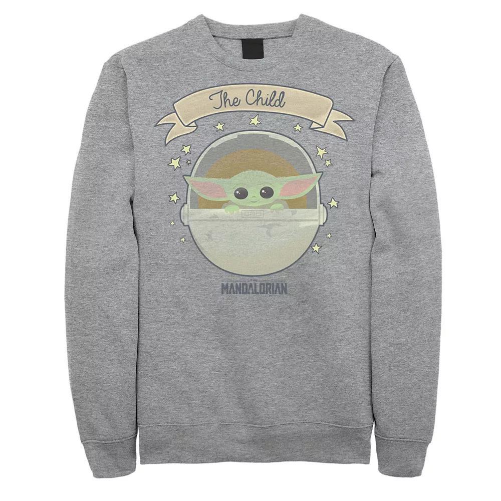 Men's Star Wars The Mandalorian The Child Cute Star Bassinet Sweatshirt, Size: XL, Athletic Grey Product Image