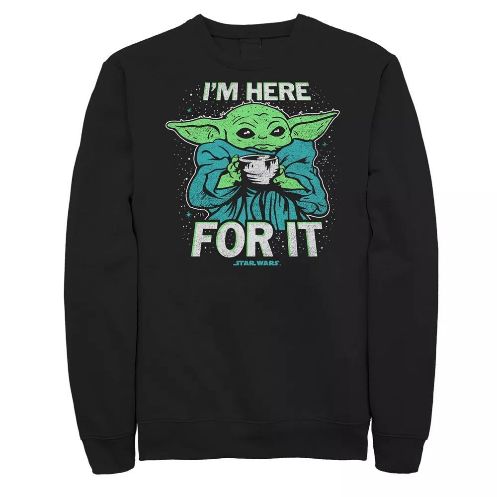 Big & Tall Star Wars The Mandalorian The Child I'm Here For It Fleece Sweatshirt, Men's, Size: 5XL, Black Product Image