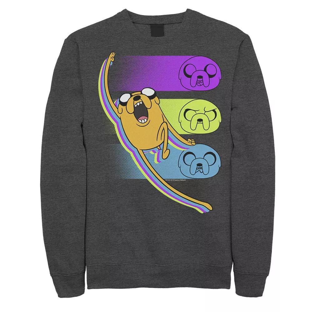 Mens Cartoon Network Adventure Time Jake Emotions Sweatshirt Athletic Grey Product Image
