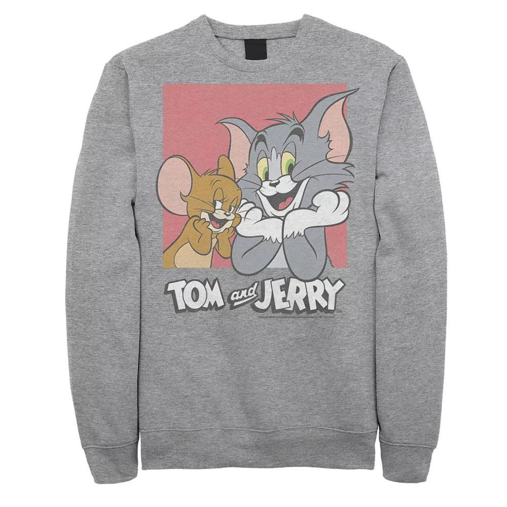 Men's Tom & Jerry Tj Square Sweatshirt, Size: XXL, Athletic Grey Product Image
