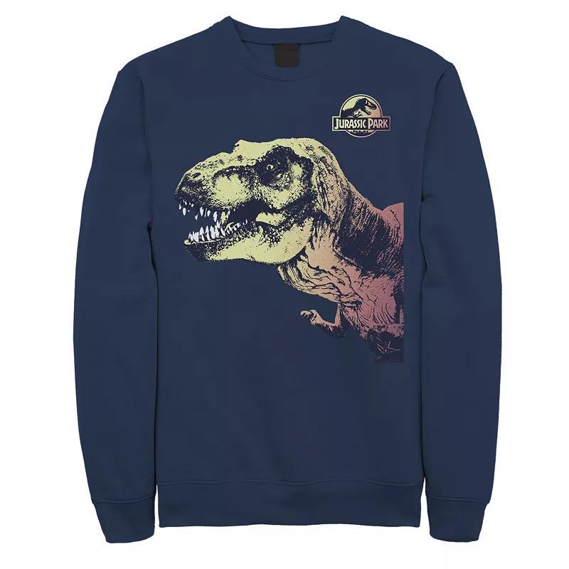 Men's Jurassic Park T-Rex Sunset Color Fil In Sweatshirt, Size: Large, Blue Product Image