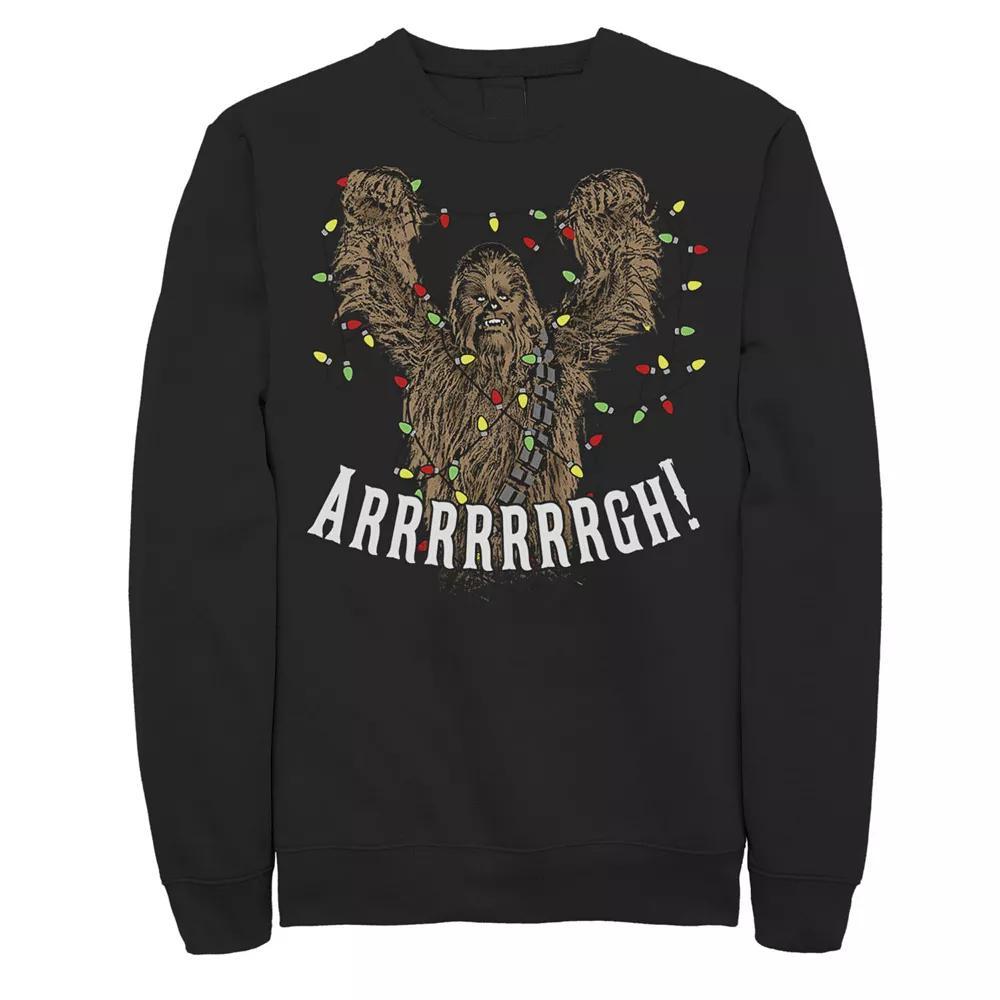 Men's Star Wars Chewbacca Roar Christmas Lights Sweatshirt, Size: Medium, Black Product Image