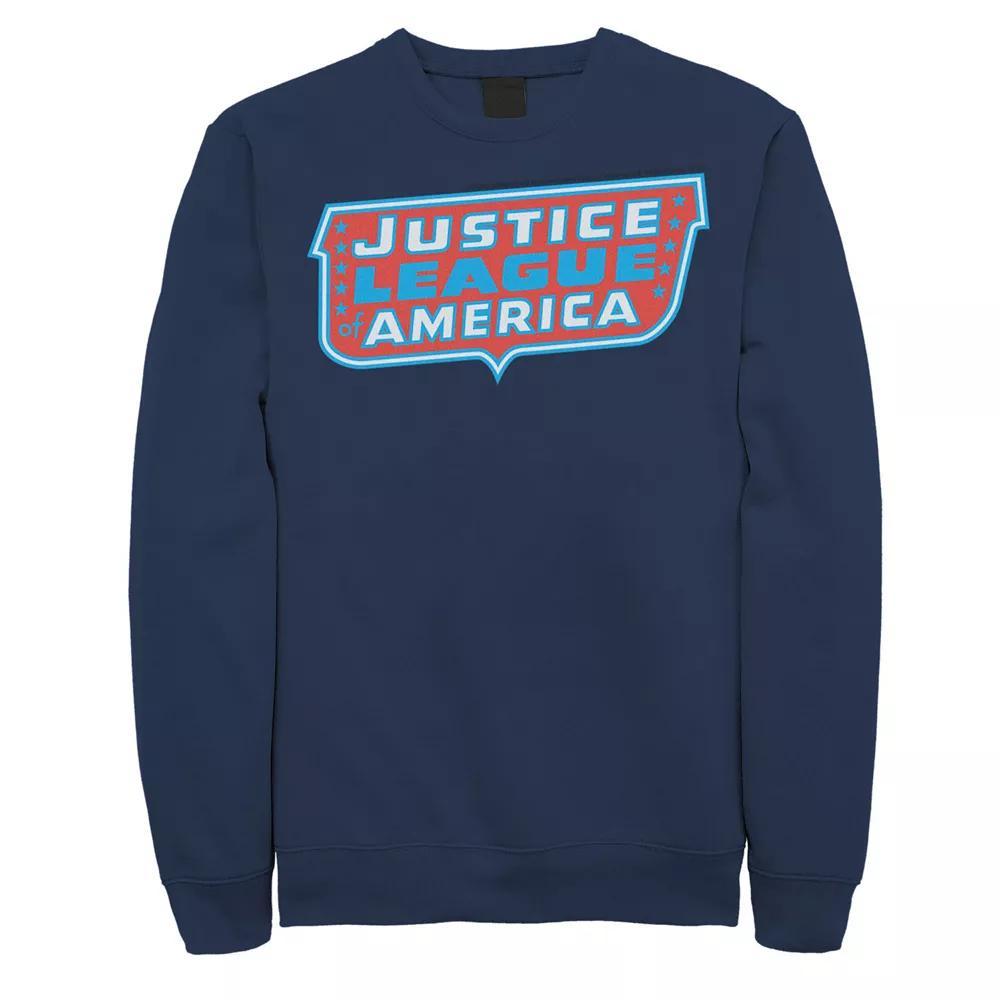 Men's DC Comics Justice League Of America Text Poster Logo Sweatshirt, Size: XXL, Athletic Grey Product Image