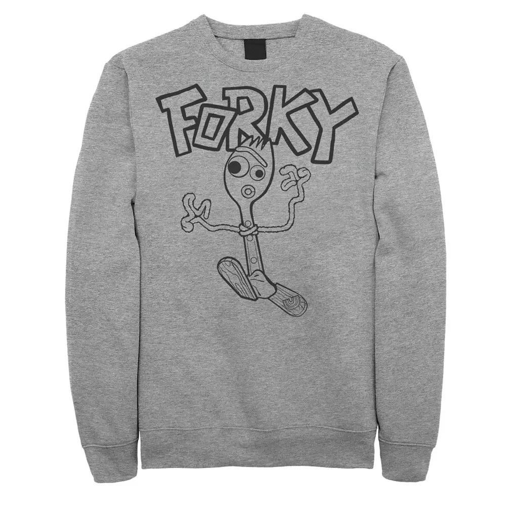 Disney / Pixar's Toy Story Forky Men's Doodle Sweatshirt, Size: XL, Athletic Grey Product Image