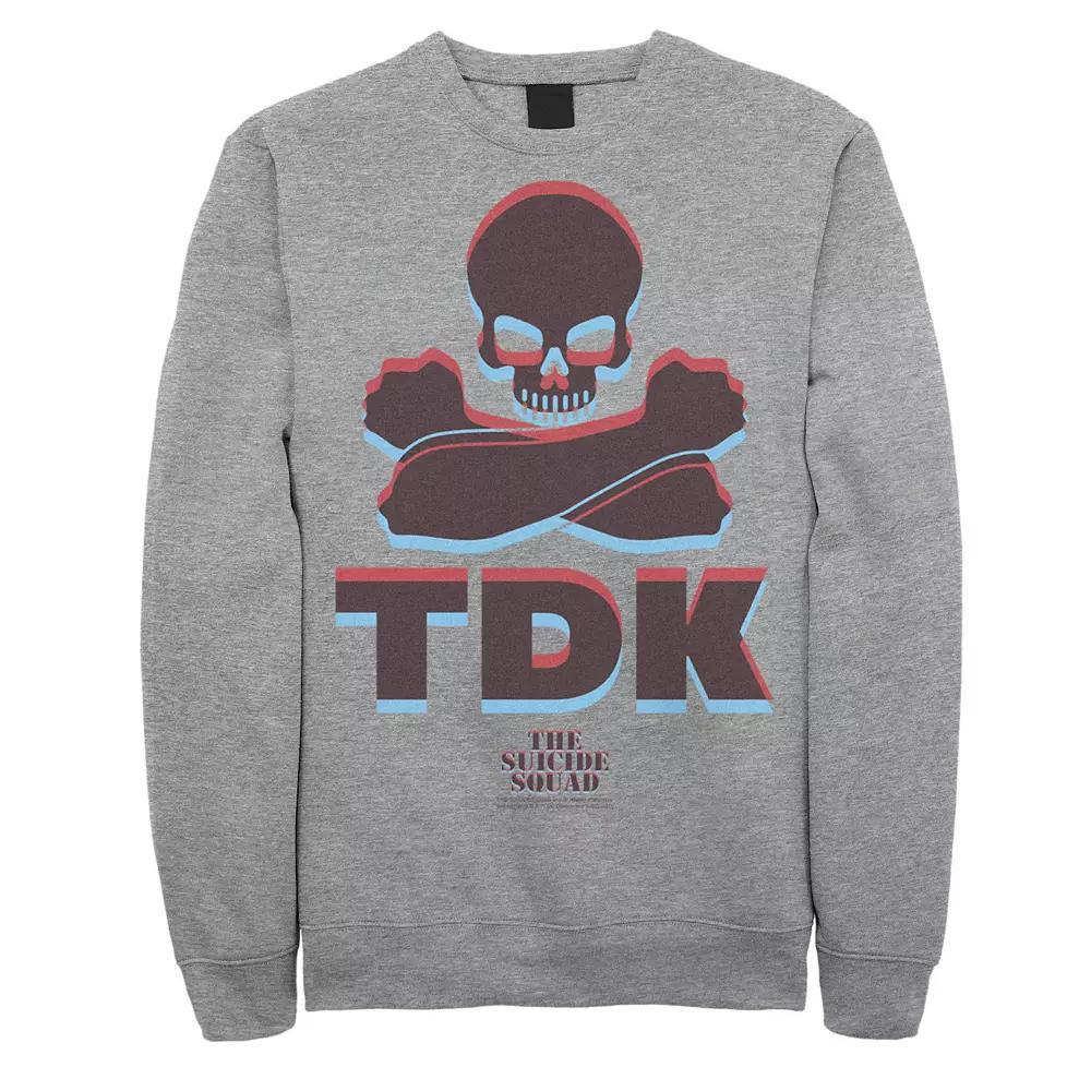 Men's The Suicide Squad TDK 3D Logo Sweatshirt, Boy's, Size: Large, Athletic Grey Product Image