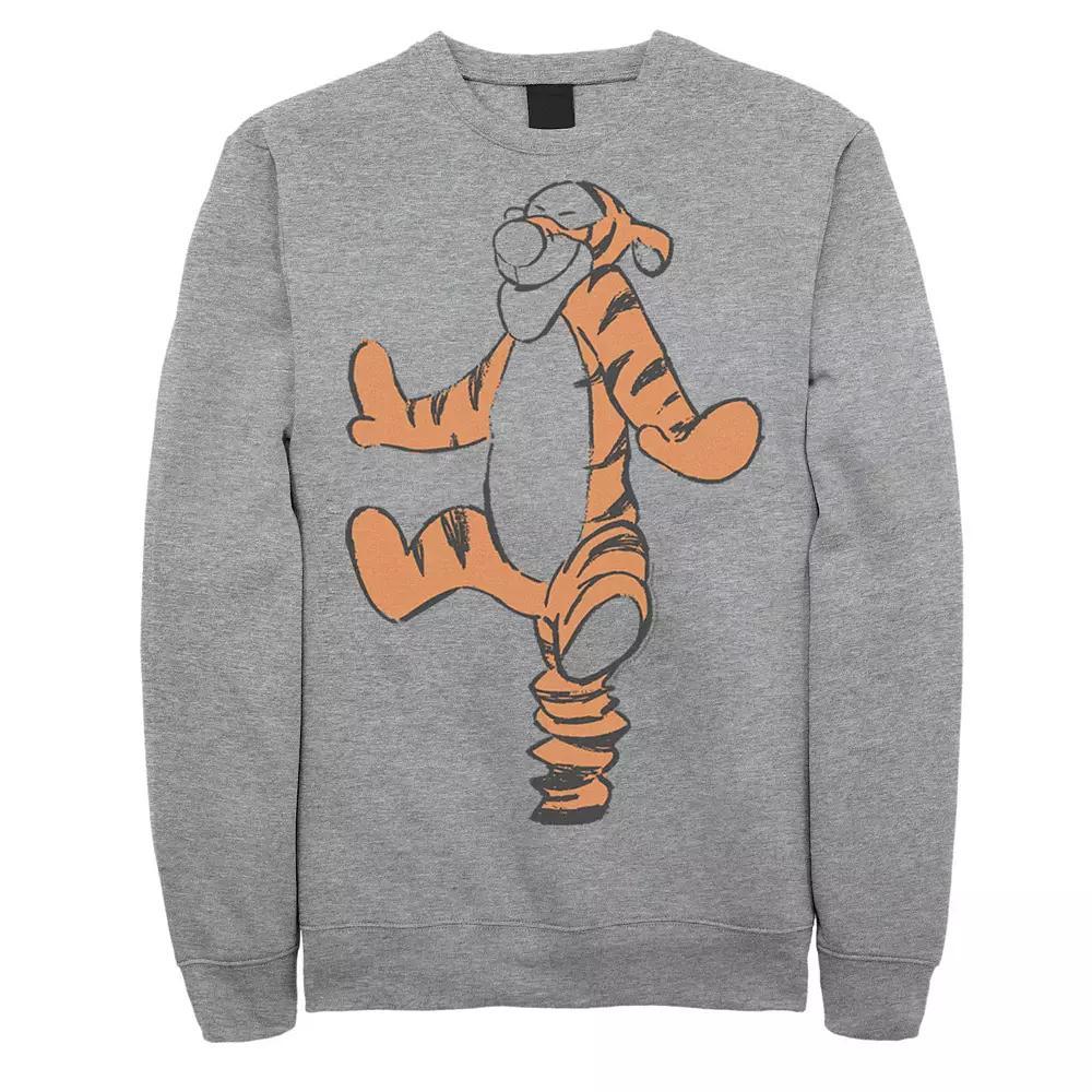Disney's Winnie The Pooh Tigger Men's Art Sketch Sweatshirt, Size: Medium, Athletic Grey Product Image
