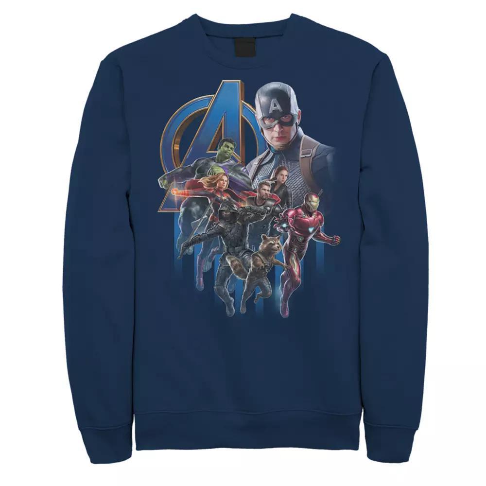 Men's Marvel Avengers Endgame Group Action Pose Poster Sweatshirt, Size: Medium, Blue Product Image