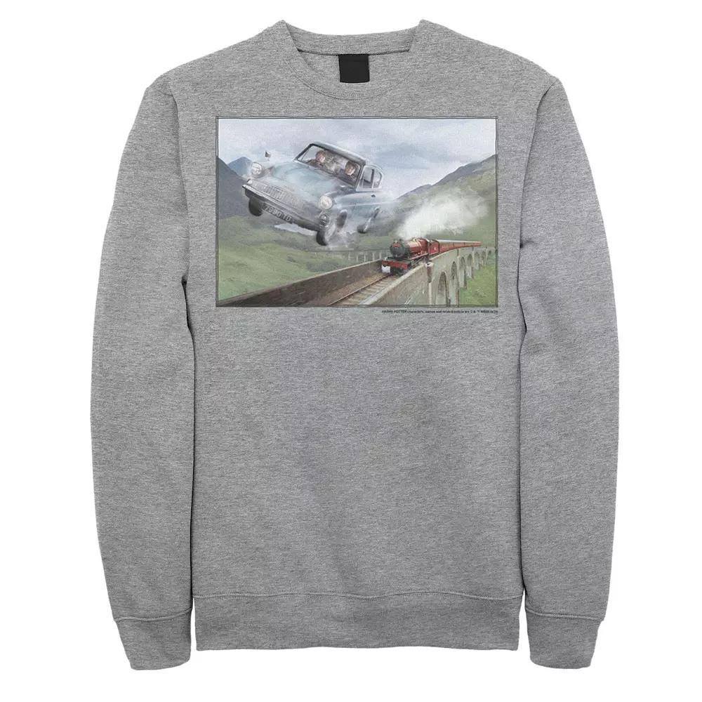 Men's Harry Potter Racing The Hogwarts Express Portrait Sweatshirt, Size: Large, Athletic Grey Product Image