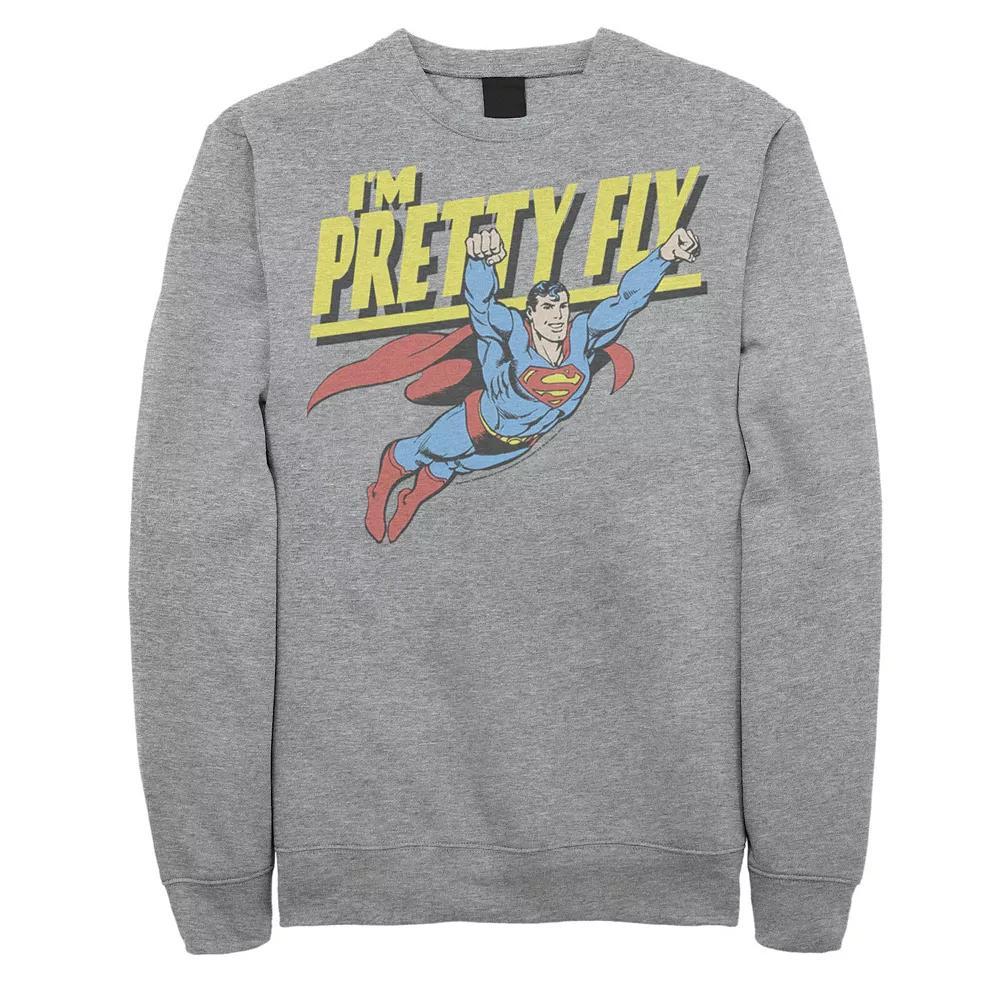 Men's DC Comics Superman Pretty Fly Retro Sweatshirt, Size: Medium, Athletic Grey Product Image