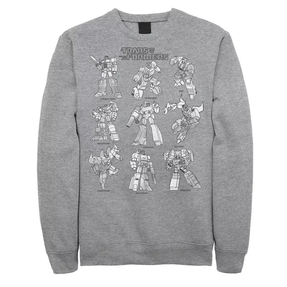 Big & Tall Transformers Textbook Poster Fleece Sweatshirt, Men's, Size: 3XL Tall, Athletic Grey Product Image