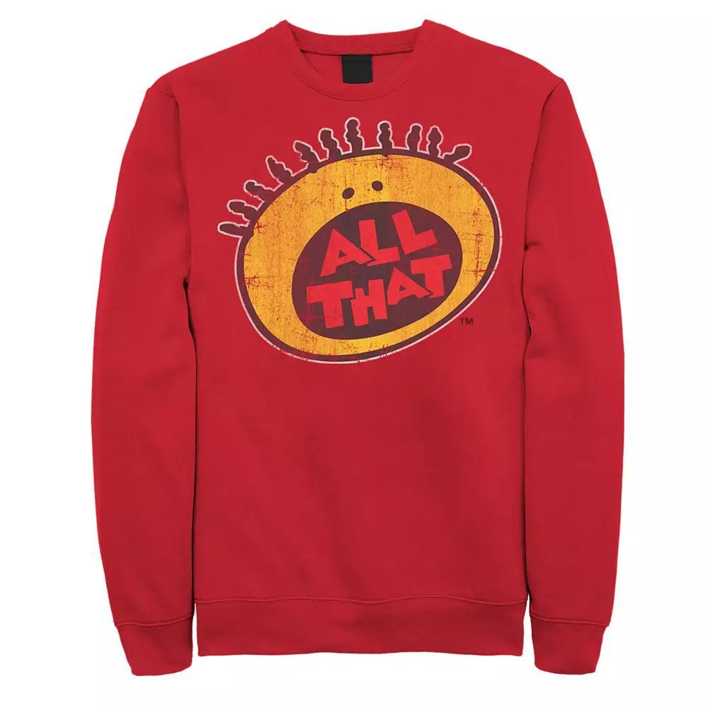 Men's Nickelodeon All That Classic Vintage Face Sweatshirt, Size: 3XL, Red Product Image